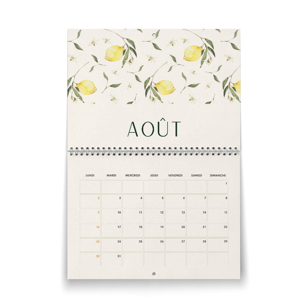 Calendrier à suspendre double