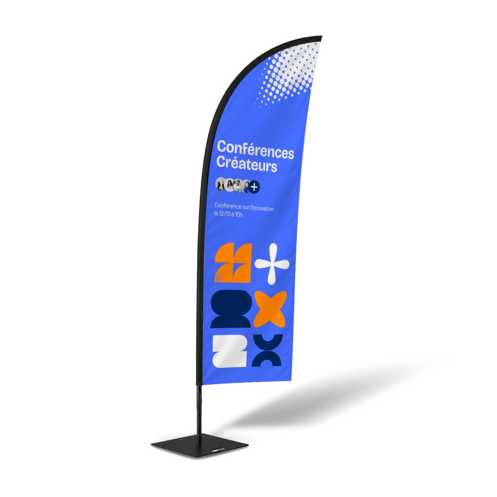 Drapeau publicitaire plume