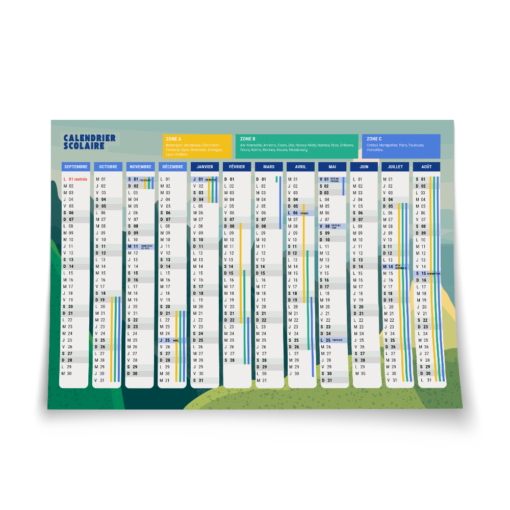 Calendrier simple en papier recyclé
