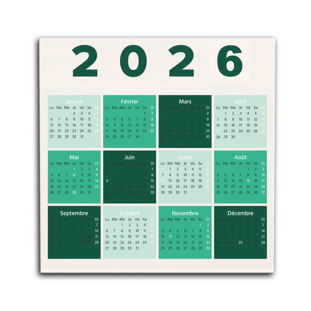 Calendrier simple en papier recyclé