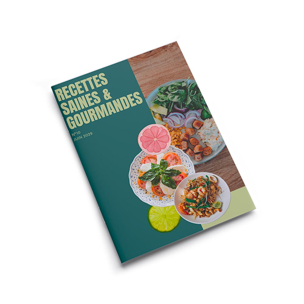 Brochure agrafée en papier recyclé